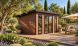 Abri de jardin composite COLOGNE, toit monopente, Teck, 387x293cm, 10.96m2