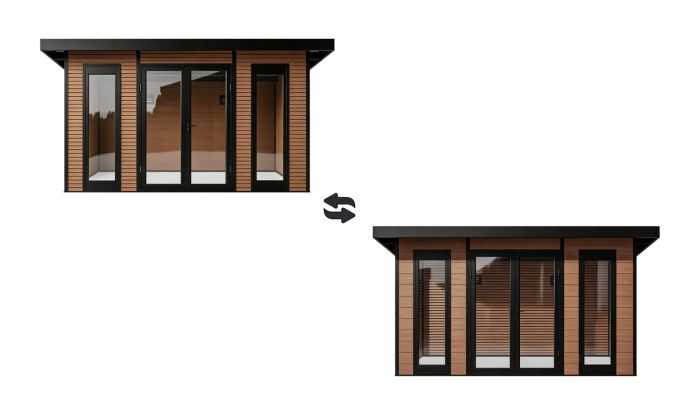 Abri de jardin composite COLOGNE, toit monopente, Teck, 387x293cm, 10.96m2