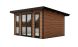 Abri de jardin composite COLOGNE, toit monopente, Teck, 387x293cm, 10.96m2