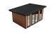 Abri de jardin composite COLOGNE, toit monopente, Teck, 387x293cm, 10.96m2
