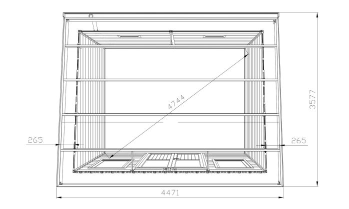 Abri de jardin composite COLOGNE, toit monopente, Teck, 387x293cm, 10.96m2