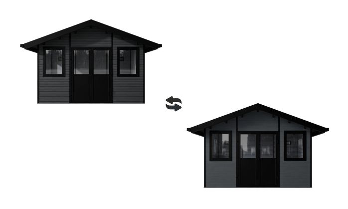 Abri de jardin composite LUBECK, toit 2 pentes, anthracite, 385x280cm, 10.41m2