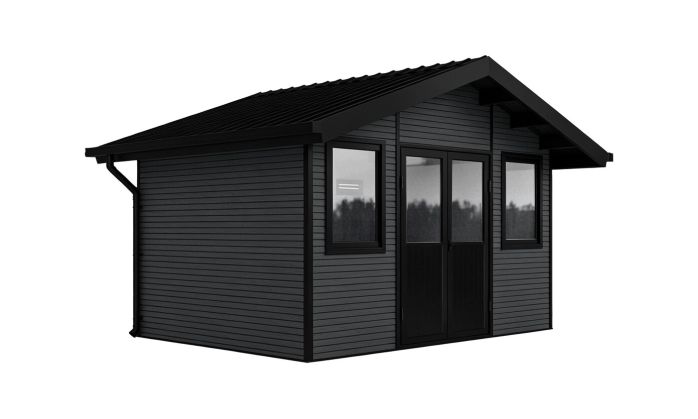 Abri de jardin composite LUBECK, toit 2 pentes, anthracite, 385x280cm, 10.41m2