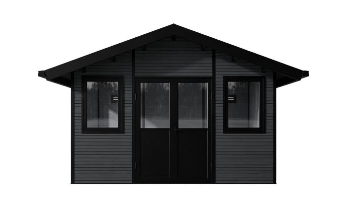 Abri de jardin composite LUBECK, toit 2 pentes, anthracite, 385x280cm, 10.41m2