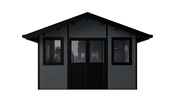 Abri de jardin composite LUBECK, toit 2 pentes, anthracite, 385x280cm, 10.41m2