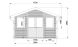 Abri de jardin composite LUBECK, toit 2 pentes, teck, 385x280cm, 10.41m2