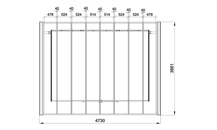 Abri de jardin composite LUBECK, toit 2 pentes, teck, 385x280cm, 10.41m2