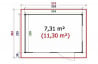 Abri toit plat ANNECY 1 28mm