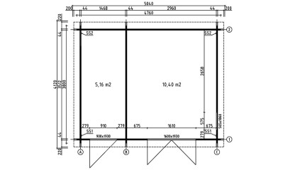 Abri de jardin HAZEBROUCK 44 mm - 15.56 m² intérieur