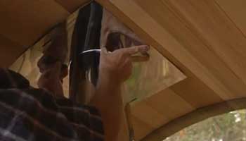 sauna poele bois positionnement collerette