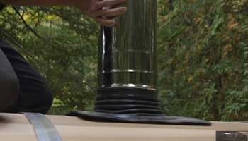 sauna pose conduit exterieur chaleur poele