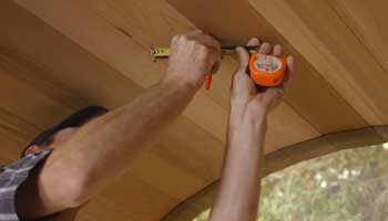 perçage toit sauna cercle decoupe