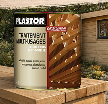 Traitement fongicide et insecticide Plastor pour bois extérieur