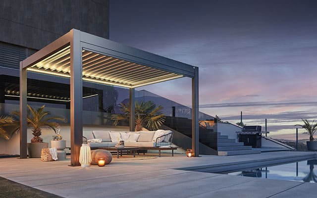 Pergola aluminium anthracite finition premium thermolaquée