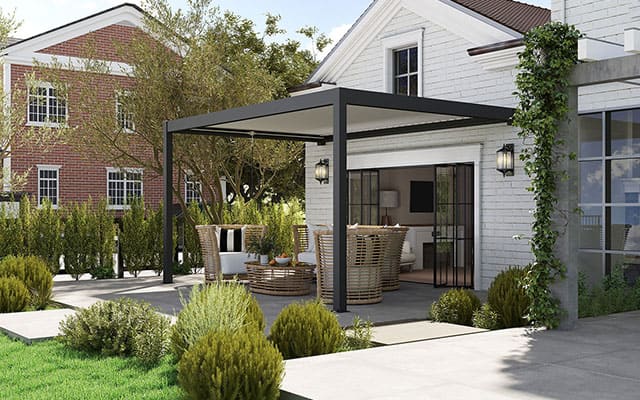 Pergola anthracite intégration façade contraste maîtrisé