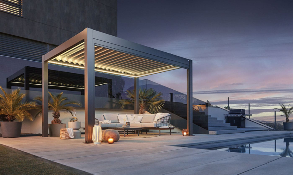 Eclairage LED intégré: sublimer sa pergola alu le soir